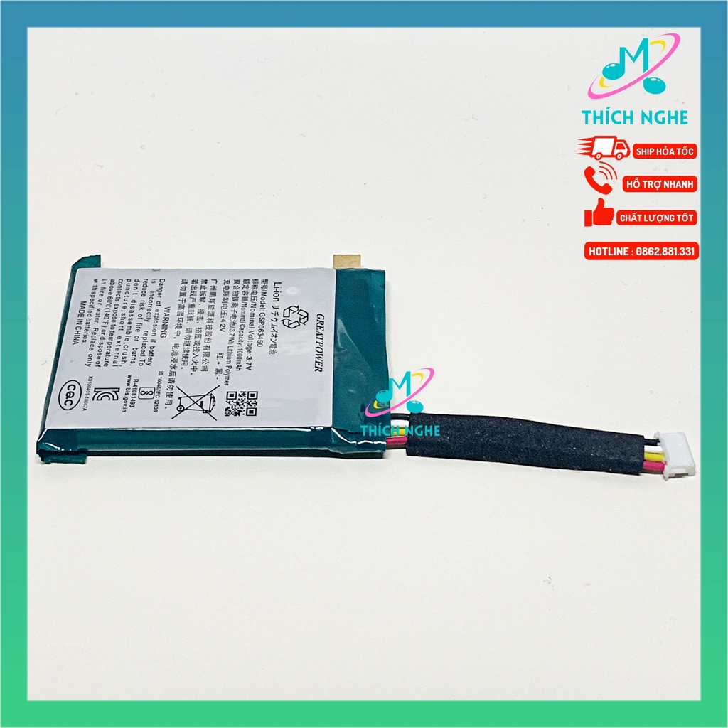 Pin JBL Clip 3 chính hãng GreatPower GSP063450 - Thay Pin Loa JBL Clip 3 - Thích Nghe