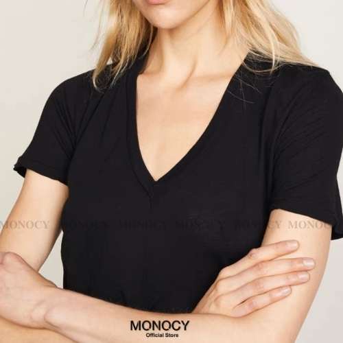 Áo Thun Ngắn Tay Cổ Tim Form Rộng BIGSIZE Vải Cotton Giãn Siêu Mềm Mát MNC14