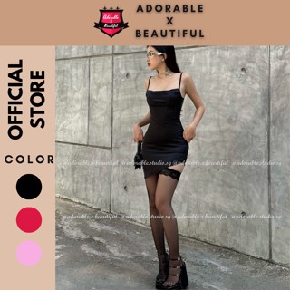 [Ảnh Thật] Đầm Dự Tiệc Hai Dây Satin 3 Màu Tà Chéo, Đầm Đi Tiệc 2 Dây Lụa Hở Lưng Sang Trọng Sexy [AdorablexBeautiful]