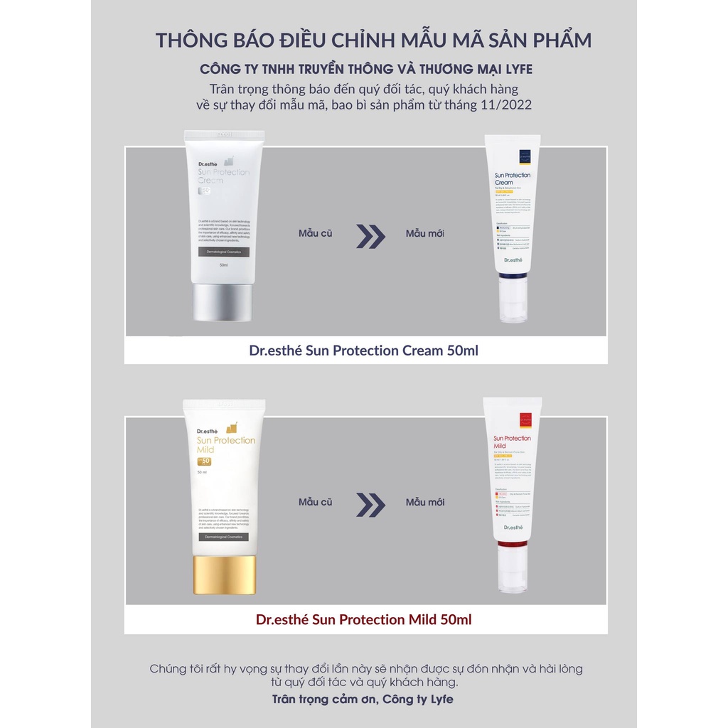 Kem Chống Nắng Dưỡng Ẩm Dr.Esthé Sun Protection Cream SPF 50+