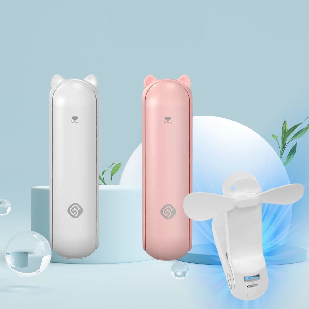 Quạt cầm tay mini gấp gọn để bàn đa năng thay thế pin sạc dự phòng chứ năng đèn pin soi sáng nhỏ gọn tiện lợi dễ bỏ túi