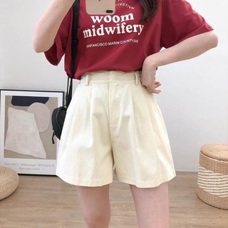 Quần short gập gấu quần short nữ cá tính ống rộng trẻ trung qu3