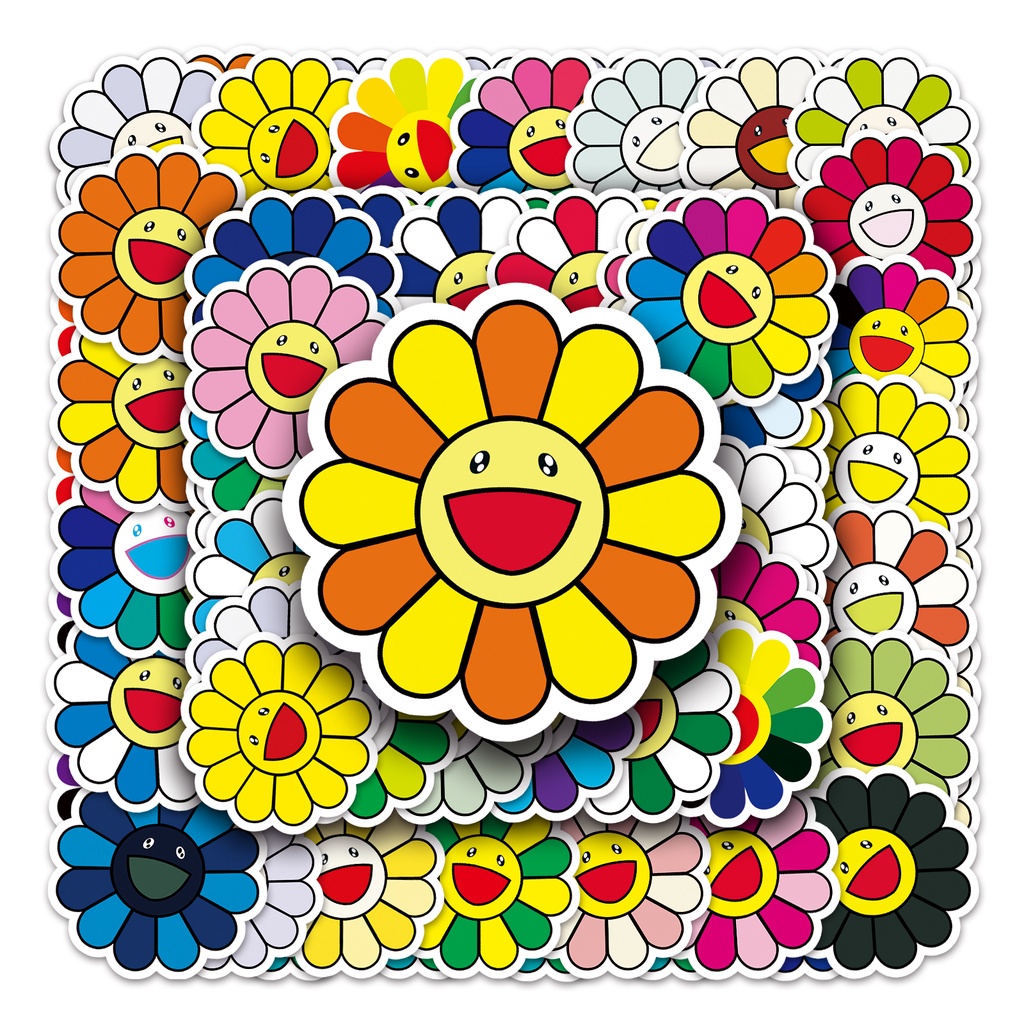 50 Miếng Dán Trang Trí Xe Hơi Hình Hoa Hướng Dương Chống Thấm Nước