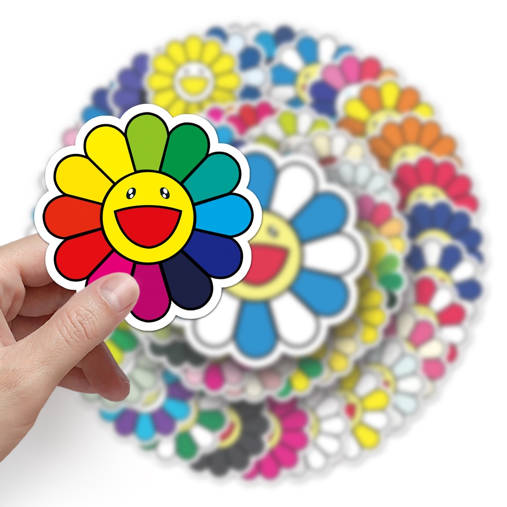 50 Miếng Dán Trang Trí Xe Hơi Hình Hoa Hướng Dương Chống Thấm Nước