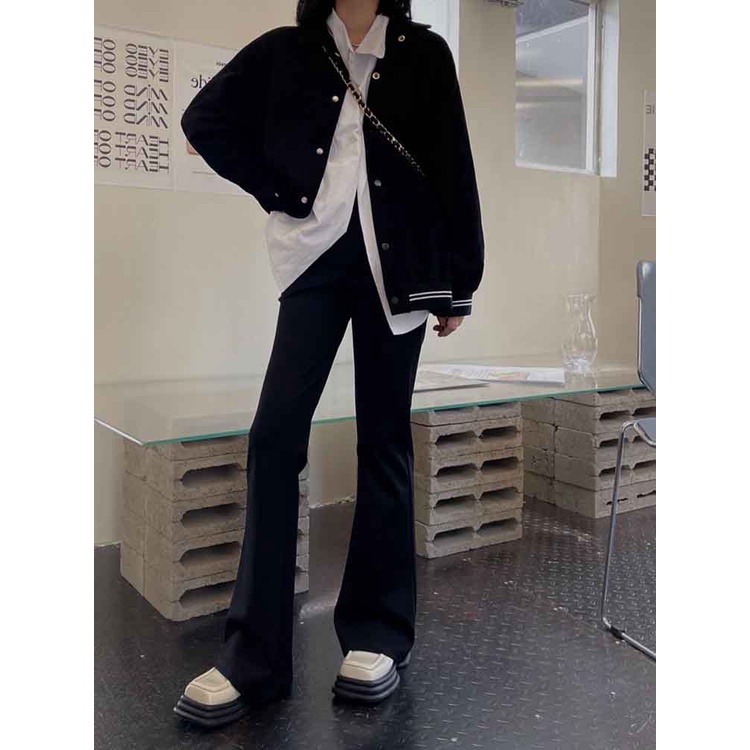 ZHELIHANGFEI Quần jeans Nữ Ống Suông Lưng Cao Size XS-2XL