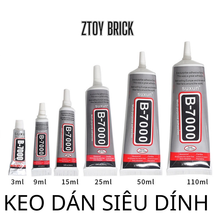 Keo dán le. g0 mảnh ghép lắp ráp B7000 siêu chắc chắn, T7000 chống nước dung tích 15ml siêu dính, dán gioăng, cảm ứng