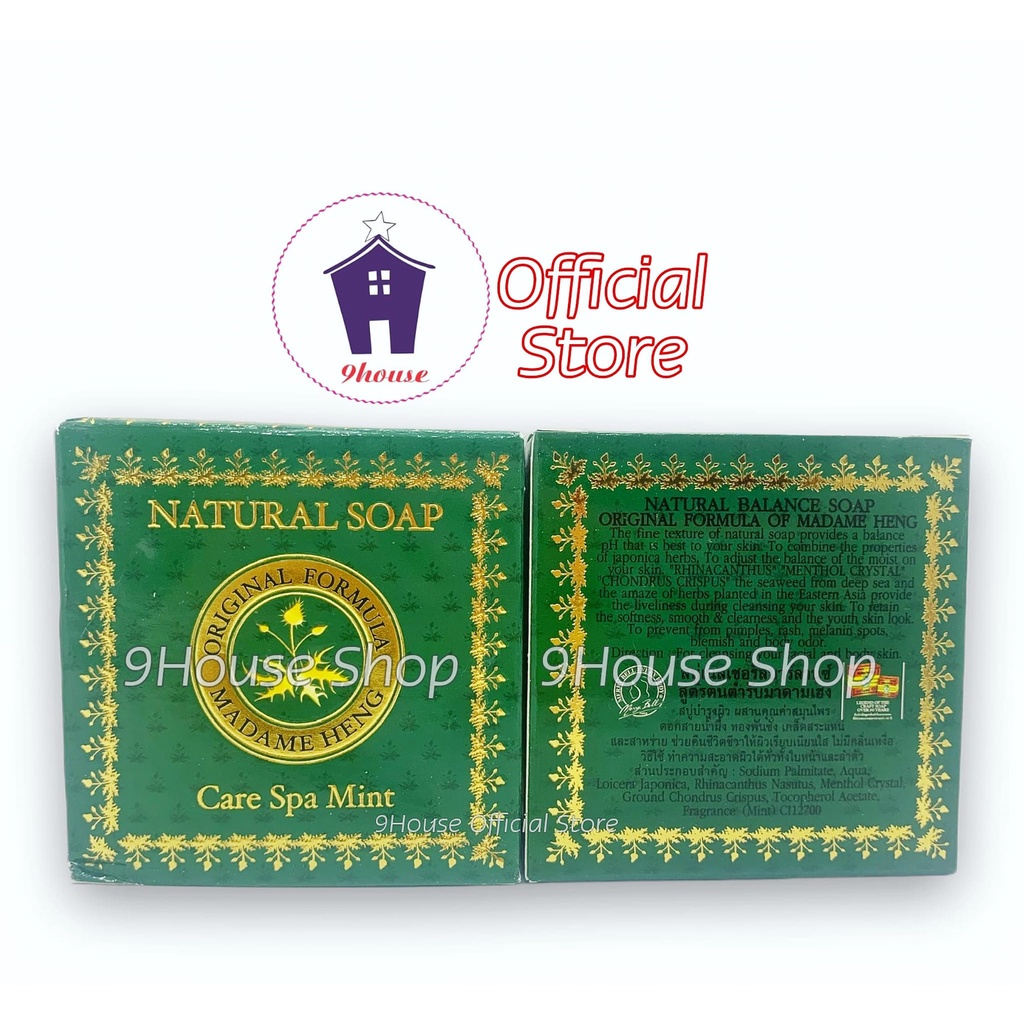 01 Xà Bông Bạc Hà & Thảo Mộc Cho Da Mụn/Thâm Natural Soap Care Spa Mint Madame Heng Thái Lan 150gram