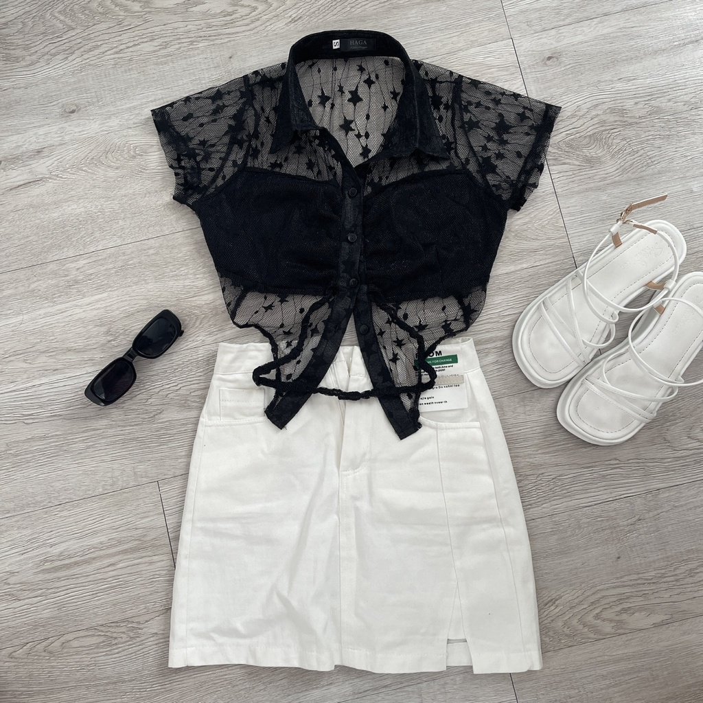 Sơ mi von phối lưới cánh bướm SMCB78