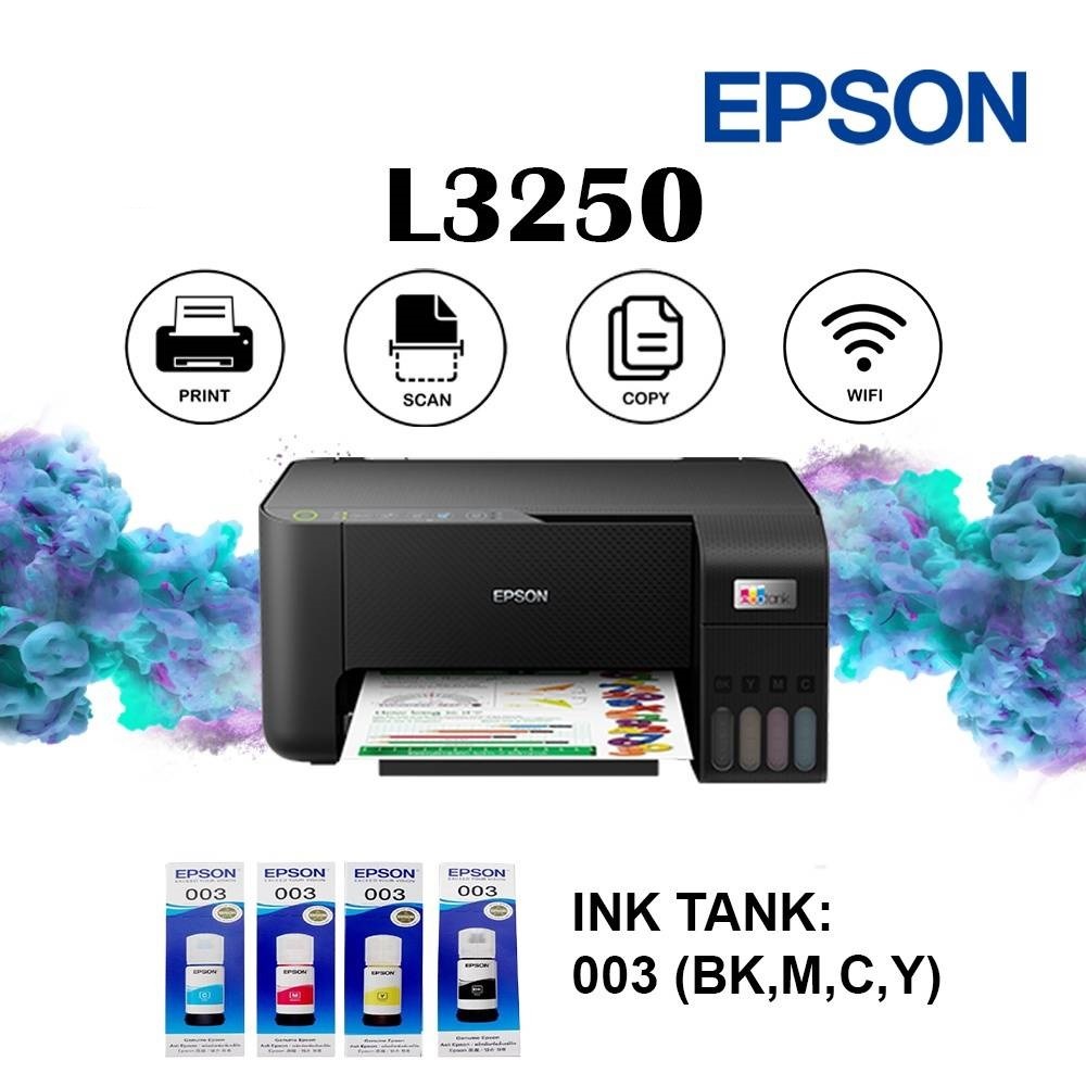 Máy in Epson EcoTank L3250 - In, Scan, Copy, WIFI - kèm 4 màu mực hàng Chính Hãng