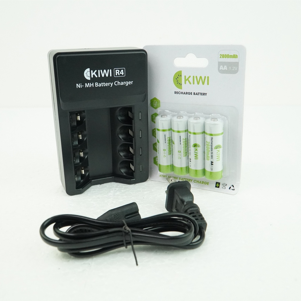 Combo 4 Pin sạc và Dock sạc KIWI sạc bền, nhanh,an toàn