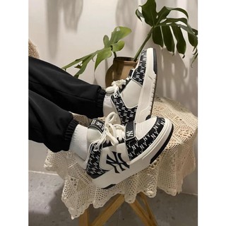 Giày mlb chunky liner mid classic monogram new york yankees black