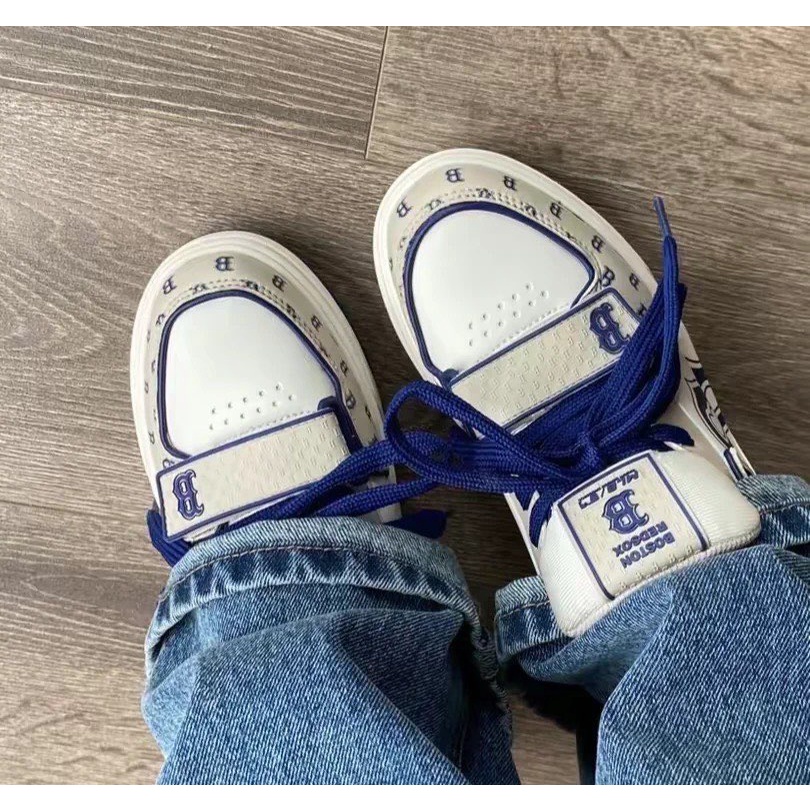 GIÀY MLB CHUNKY LINER MID CLASSIC MONOGRAM BOSTON REX SOX L.BEIGE