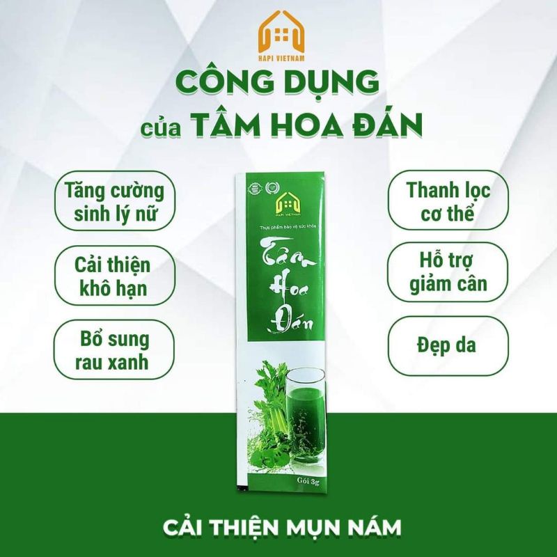 Diệp lục collagen cần tây, tâm hoa đán hỗ trợ làm đẹp da giảm thâm nám mờ tàn nhang giảm khô hạn tăng cường nội tiết