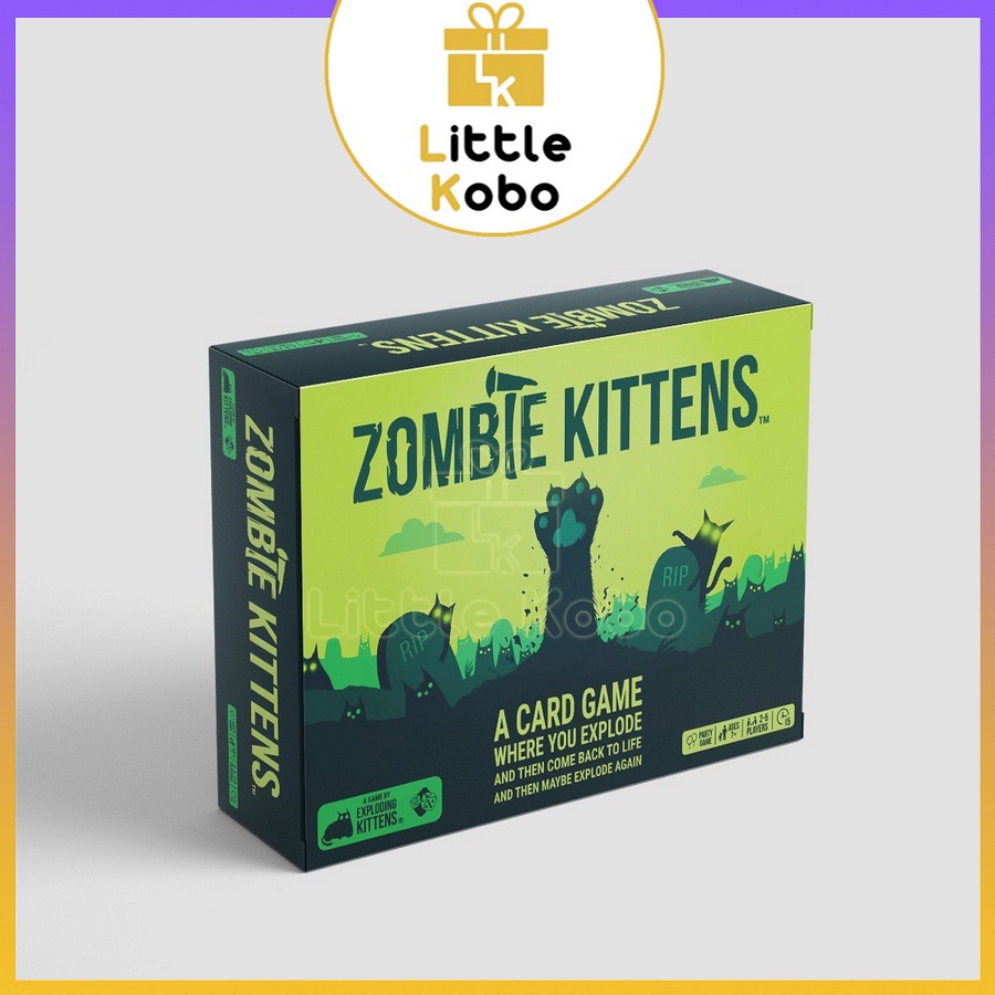 [Hộp Xanh Lá] Bài Mèo Nổ Bản Zombie Việt Hóa Exploding Zombie Kittens Boardgame Chất Giấy Dày Chống Nước Đồ Trò Chơi
