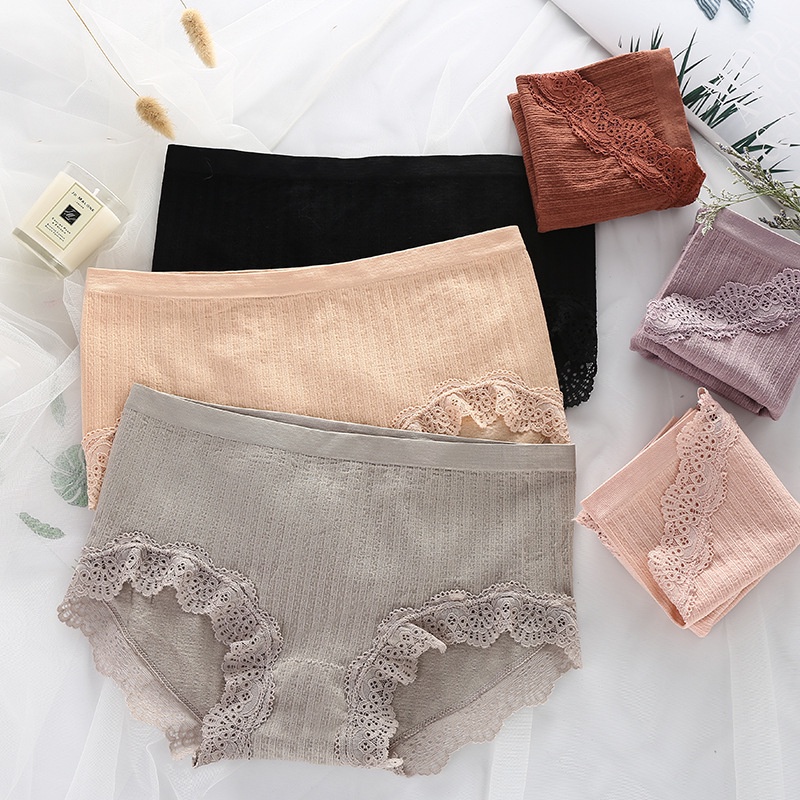 Quần Lót Ren Thoáng Khí Thấm Hút Mồ Hôi Phong Cách Mới Quyến Rũ Cho Nữ