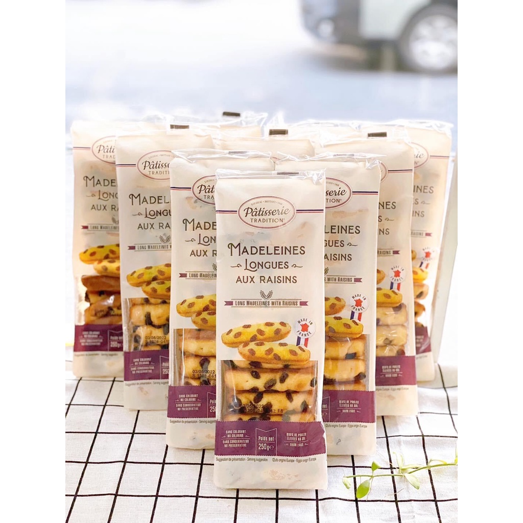 BÁNH BÔNG LAN NHO PHÁP 250G PATISSERIE TRADITION MADELEINES LONGUES