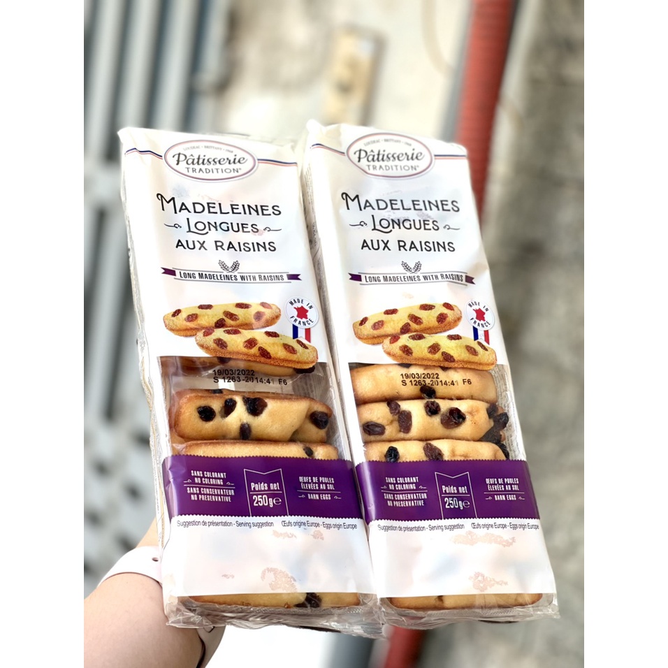 BÁNH BÔNG LAN NHO PHÁP 250G PATISSERIE TRADITION MADELEINES LONGUES