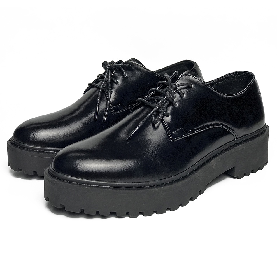 Giày tây nam Derby Plain Chunky MAD Shoes Black da bò cao cấp nhập khẩu chất lượng tốt tại hà nội