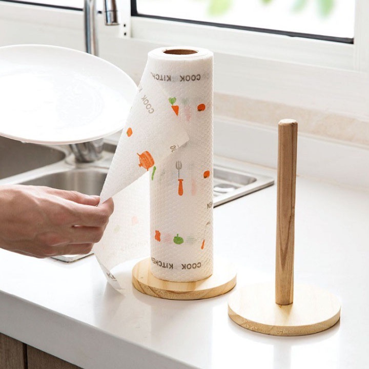 CỌC GỖ CẮM CUỘN KHĂN GIẤY LAU BẾP TIỆN LỢI THÔNG MINH - KHÔNG KÈM CUỘN GIẤY LAU