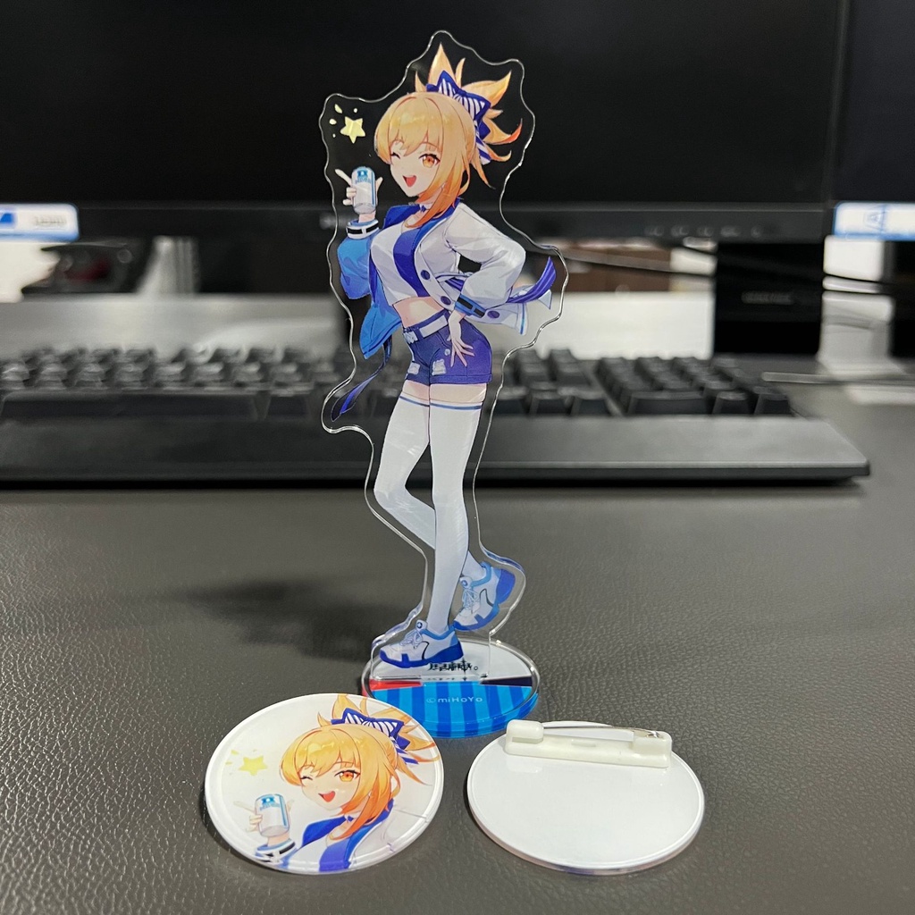 Bộ Standee + Huy Hiệu anime Hu Tao x Yoimiya - Genshin Impact Tượng mica mô hình nhân vật