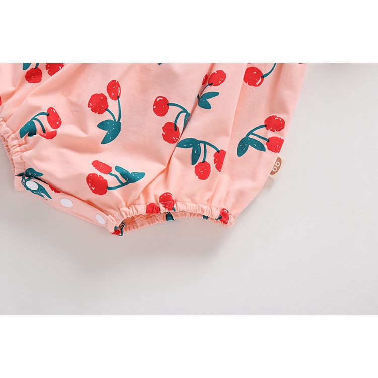 Body váy hình quả chery bé gái kèm nơ tóc siêu đáng yêu