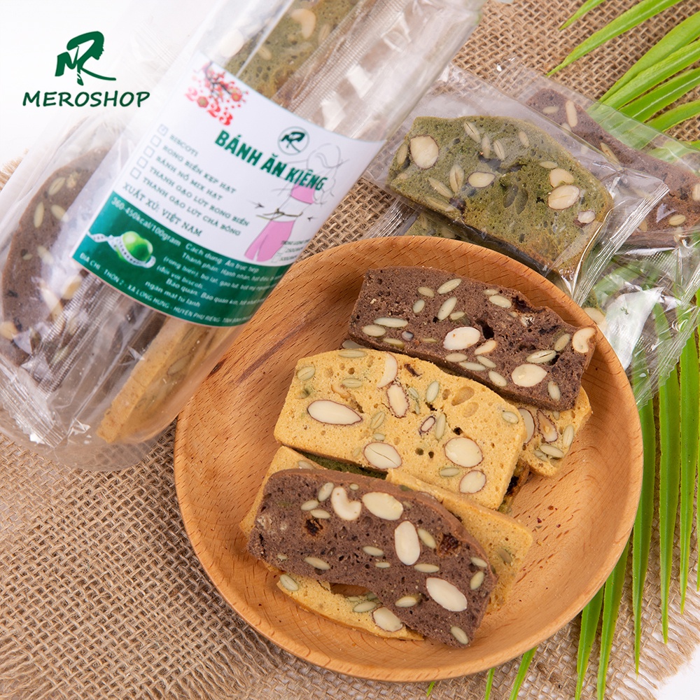 250GRAM BÁNH BISCOTI NGUYÊN CÁM 3 VỊ KHÔNG ĐƯỜNG