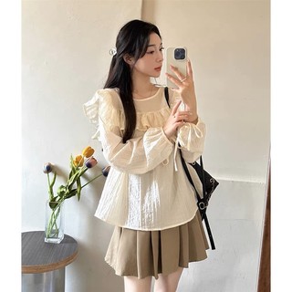 Áo babydoll viền bèo hàn quốc, full 4 màu, freesize dưới 62kg, dáng basic, hàng loại 1