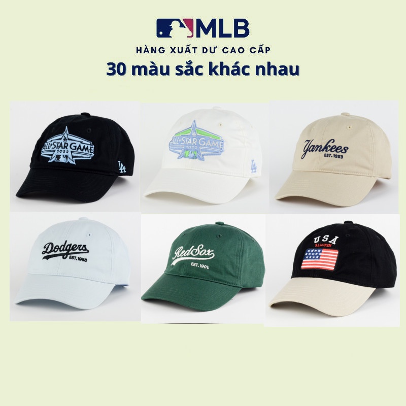 Mũ Unisex MLB chất liệu vải Kaki nhiều màu, mũ thể thao, nón lưỡi trai Hàn Quốc