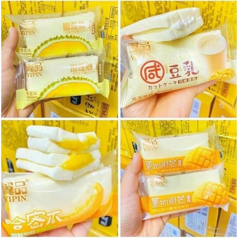Thùng Bánh Bông Lan Hấp Kem Yinpin 4 Vị Thơm Ngon Date Mới, đồ ăn vặt Nội Địa