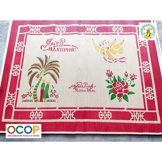 Chiếu Cói ❤️FREESHIP❤️Chiếu Thái Bình In Dừa  0,8/1m2/1m5/1m6/1m8/2m2