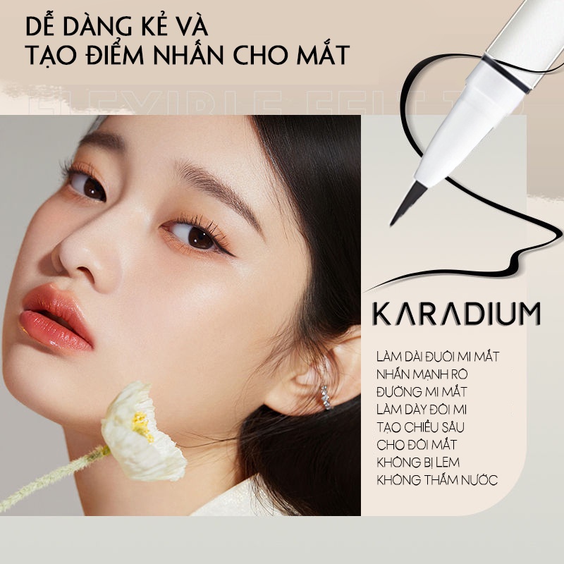 Bút Dạ Kẻ Mắt Karadium Waterproof Brush Liner Black