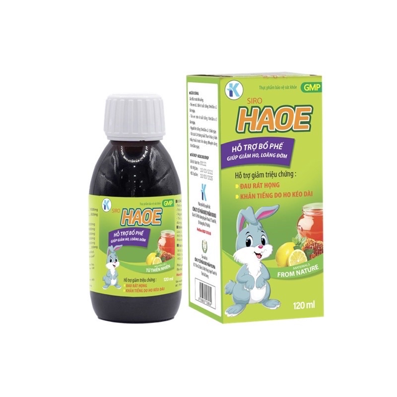 Siro Haoe - Hỗ trợ bổ phế, giúp giảm ho, loãng đờm hỗ trợ giảm triệu chứng đau rát họng, khản tiếng