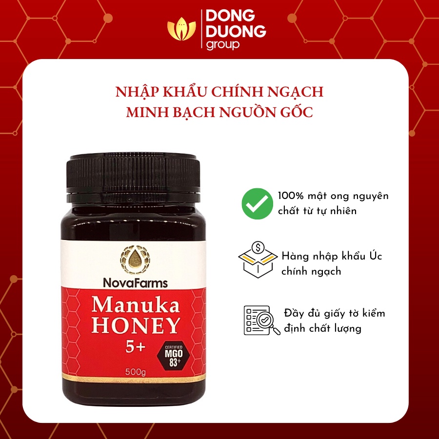 Mật Ong Manuka NPA 5+ MGO 83+ 500gr, Giúp Làm Đẹp Da, Tăng Cường Sức Khỏe Da Và Chữa Lành Vết Thương.
