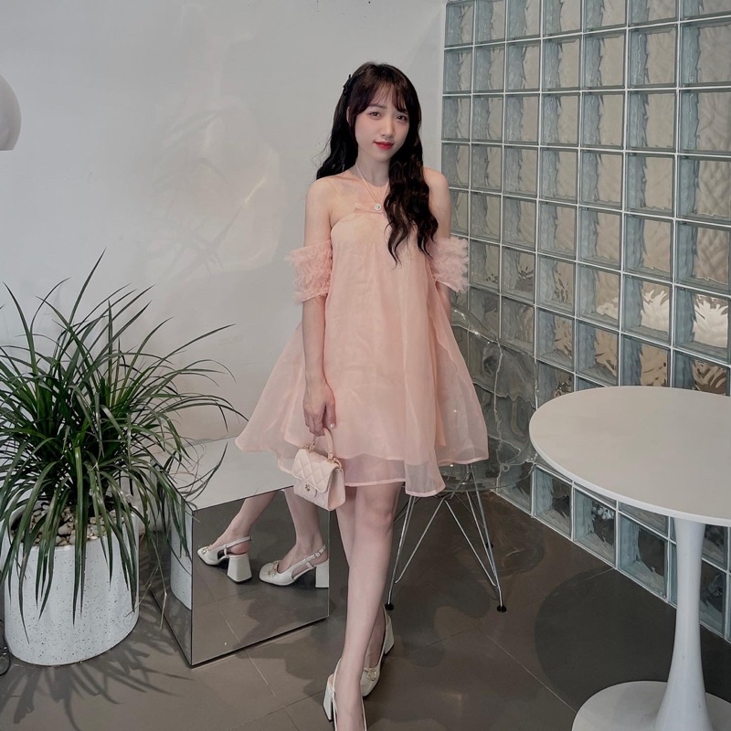 (ẢNH THẬT 100%) SET VÁY CỔ YẾM TRỄ VAI + QUẦN