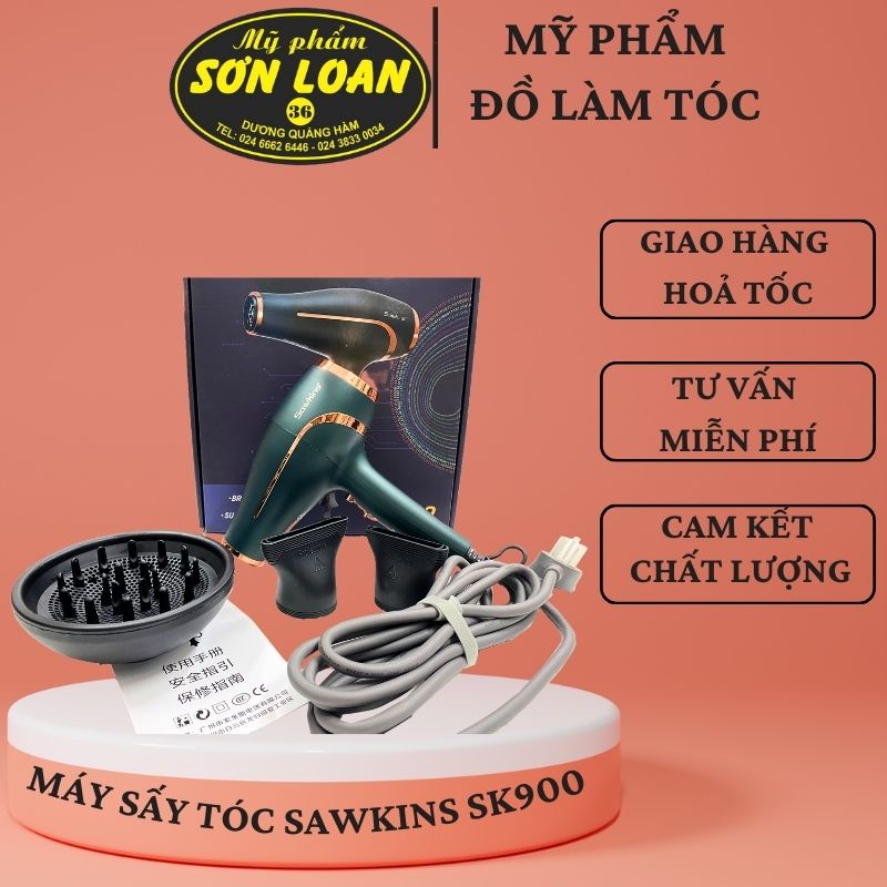 Máy sấy tóc cao cấp Sawkins SK900 Công suất mạnh 2000w-2400W chuyên nghiệp