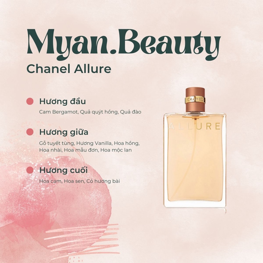 Nước Hoa Nữ Allure For Woman EDP Dung Tích 100ml - Dầu Thơm Nữ Duyên Dáng Thu Hút Thuần Khiết Tự Nhiên