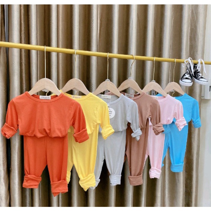 Bộ thun lạnh cho bé Ledu Shop - Quần áo cho bé có nhiều màu bé trai và bé gái ngẫu nhiên chất liệu cotton mát mẻ