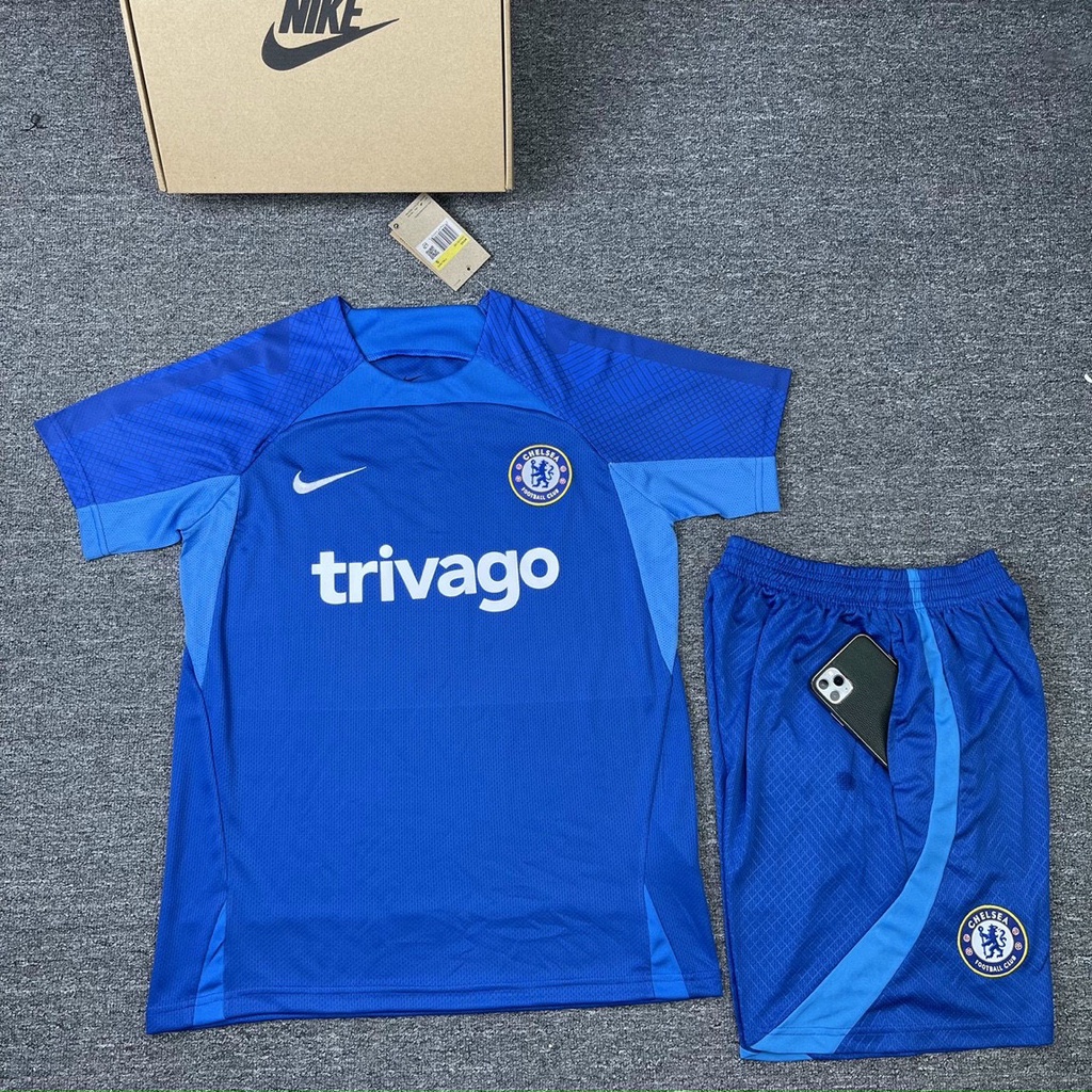 Bộ quần áo Chelsea xanh dương (Logo NTT)