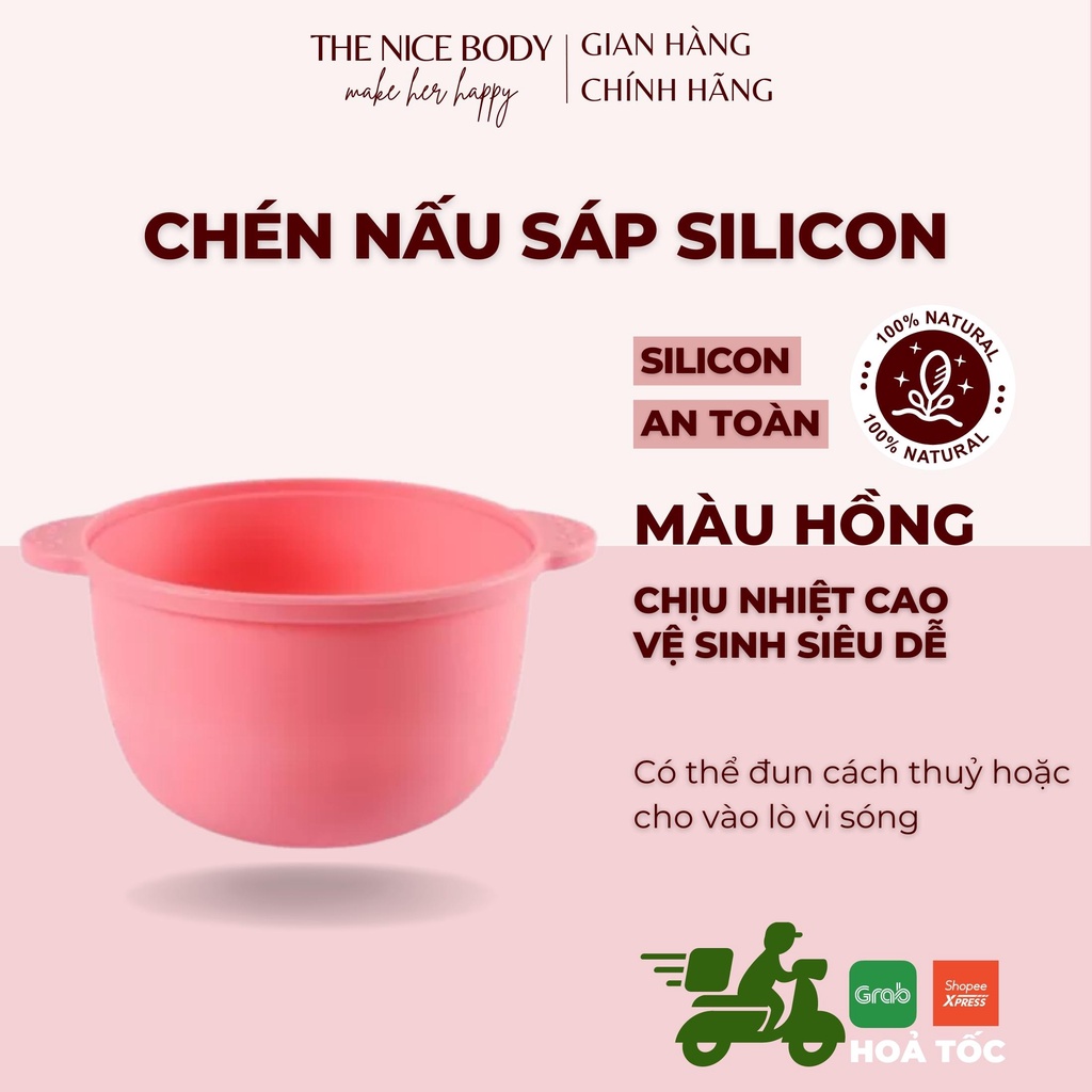 Chén Nấu Sáp Wax Lông Chống Dính Silicon, Nấu Cách Thủy, Lò Vi Sóng, Tiện Lợi, Dễ Dàng Vệ Sinh