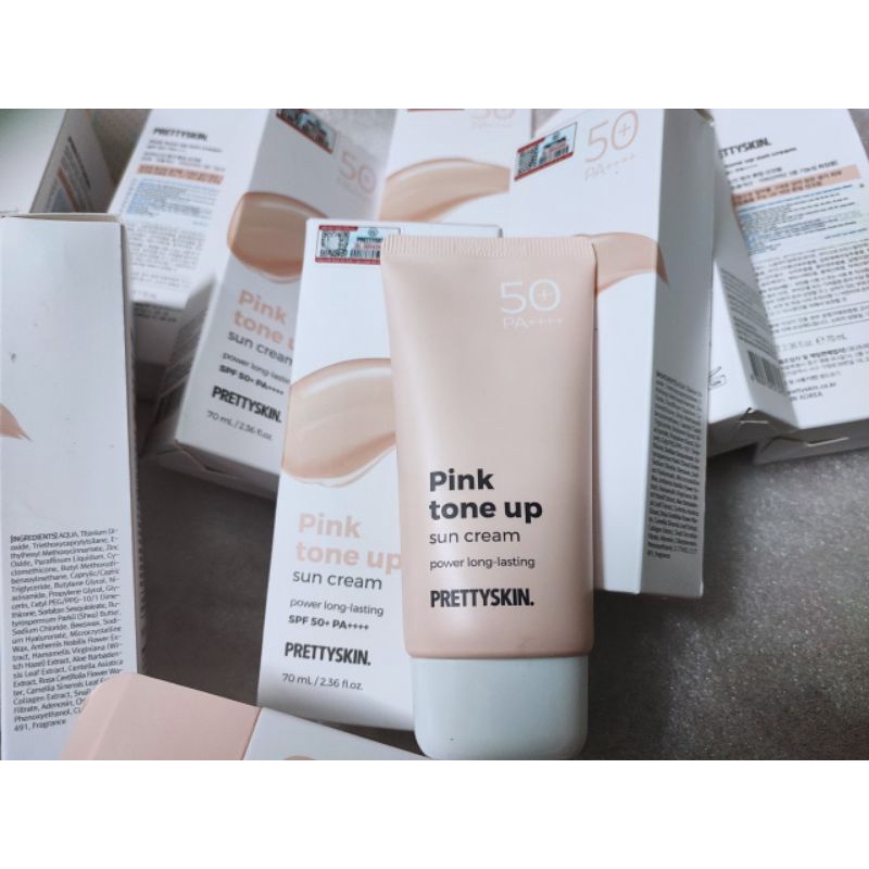 Kem Chống Nắng Nâng Tone Pretty Skin Pink Tone Up Hồng 70ml