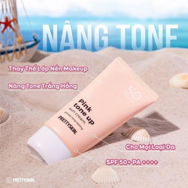 Kem Chống Nắng Nâng Tone Pretty Skin Pink Tone Up Hồng 70ml