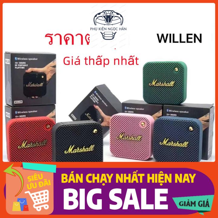 Loa bluetooth mini Marshall willen không dây-Thiết kế nhỏ gọn độc đáo, nghe nhạc hay