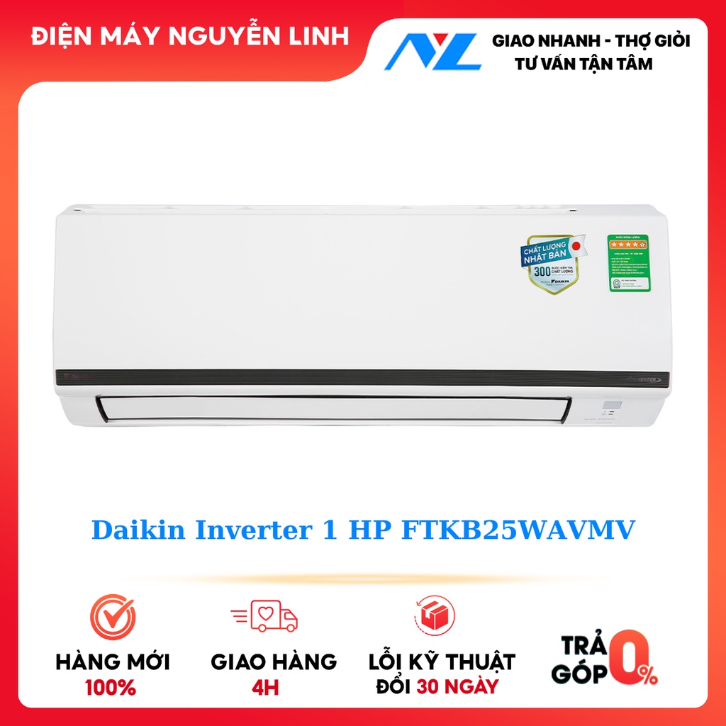 FTKB25ZVMV - GIAO MIỄN PHÍ - MÁY LẠNH DAIKIN INVERTER 1HP FTKB25ZVMV