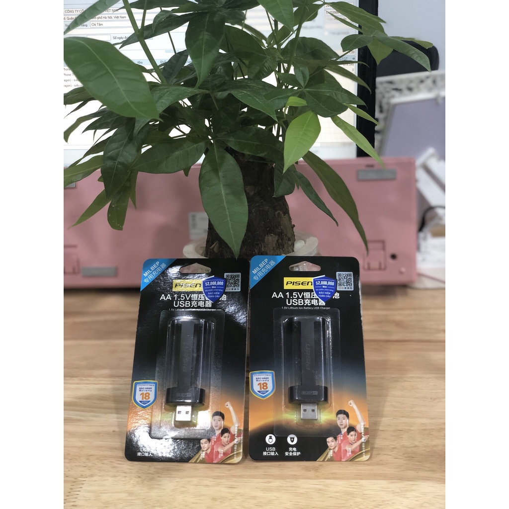 Bộ Sạc Pin 2 cổng Pisen sạc loại Pin AA 1.5V - PISEN USB Charger CUA52 ( AA 1.5V)