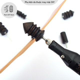 Dụng cụ đầu đánh bóng cạnh da chất gỗ đàn hương cao cấp phụ kiện làm đồ da handmade diy