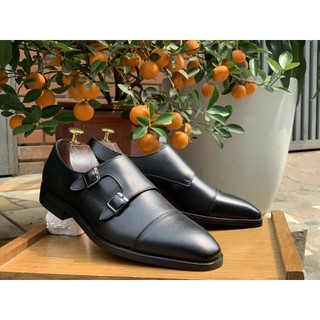 Giày oxford nam monk strap da bò cao cấp gentle man đế phíp gỗ sang trọng - mã cs09