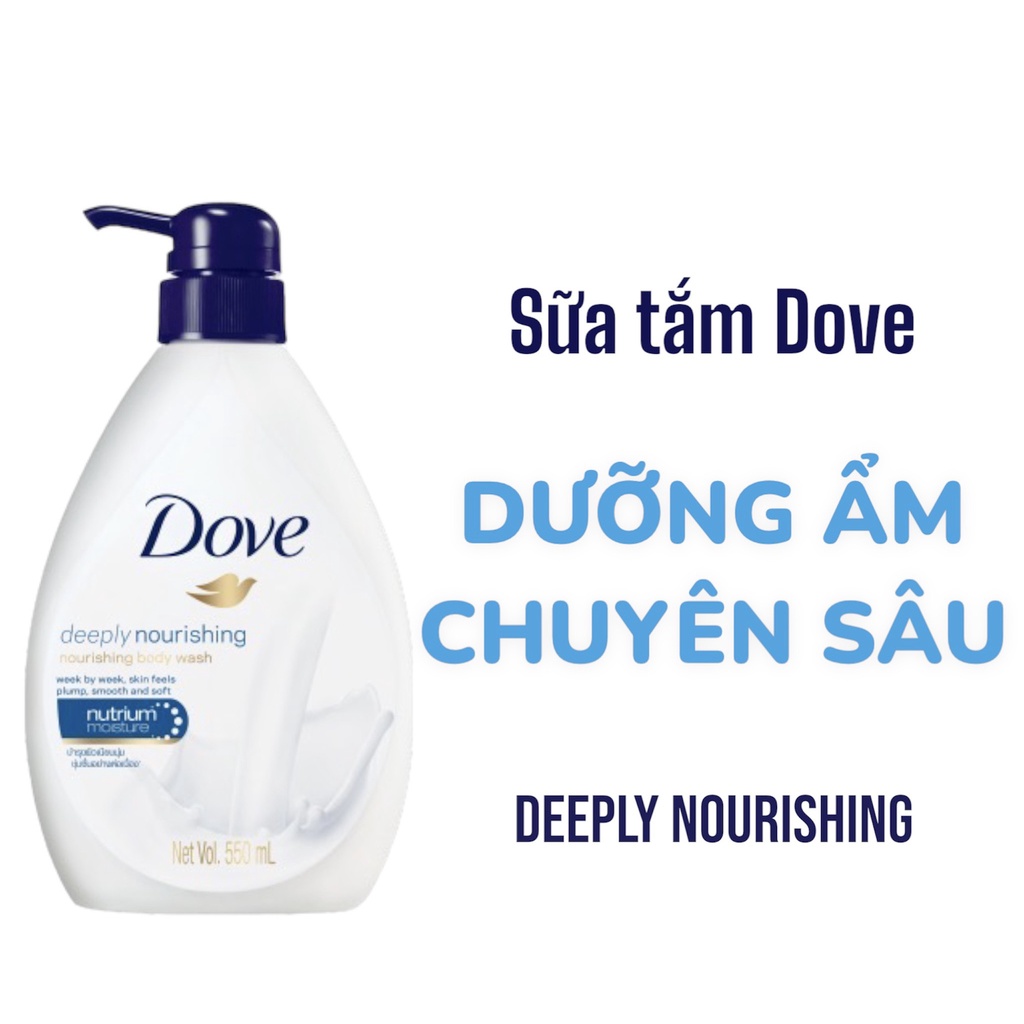 Sữa Tắm Dưỡng Thể Dove Dưỡng Ẩm Chuyên Sâu 550ML Nội Địa Thái Lan (Dove Deeply Nourishing)