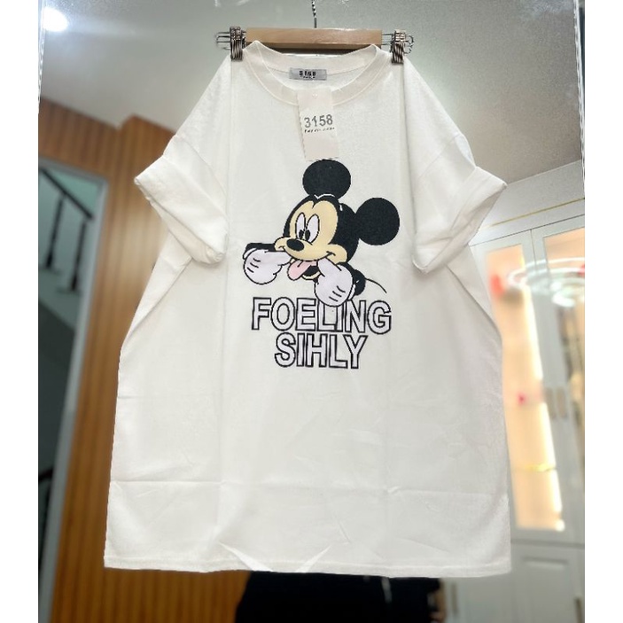 Áo Phông Rộng Tay Lỡ hình in chuột mickey