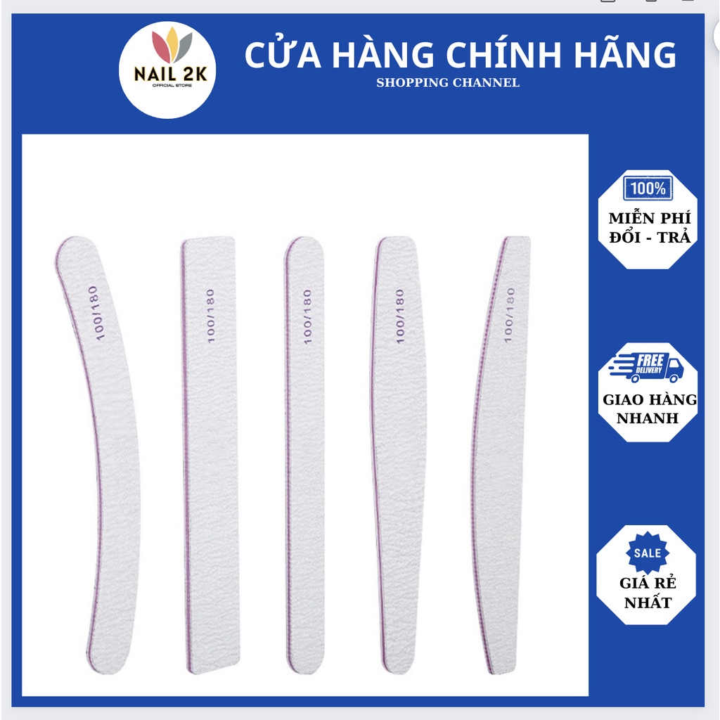 Dũa fom móng tay màu [ dũa cứng 2 mặt ]