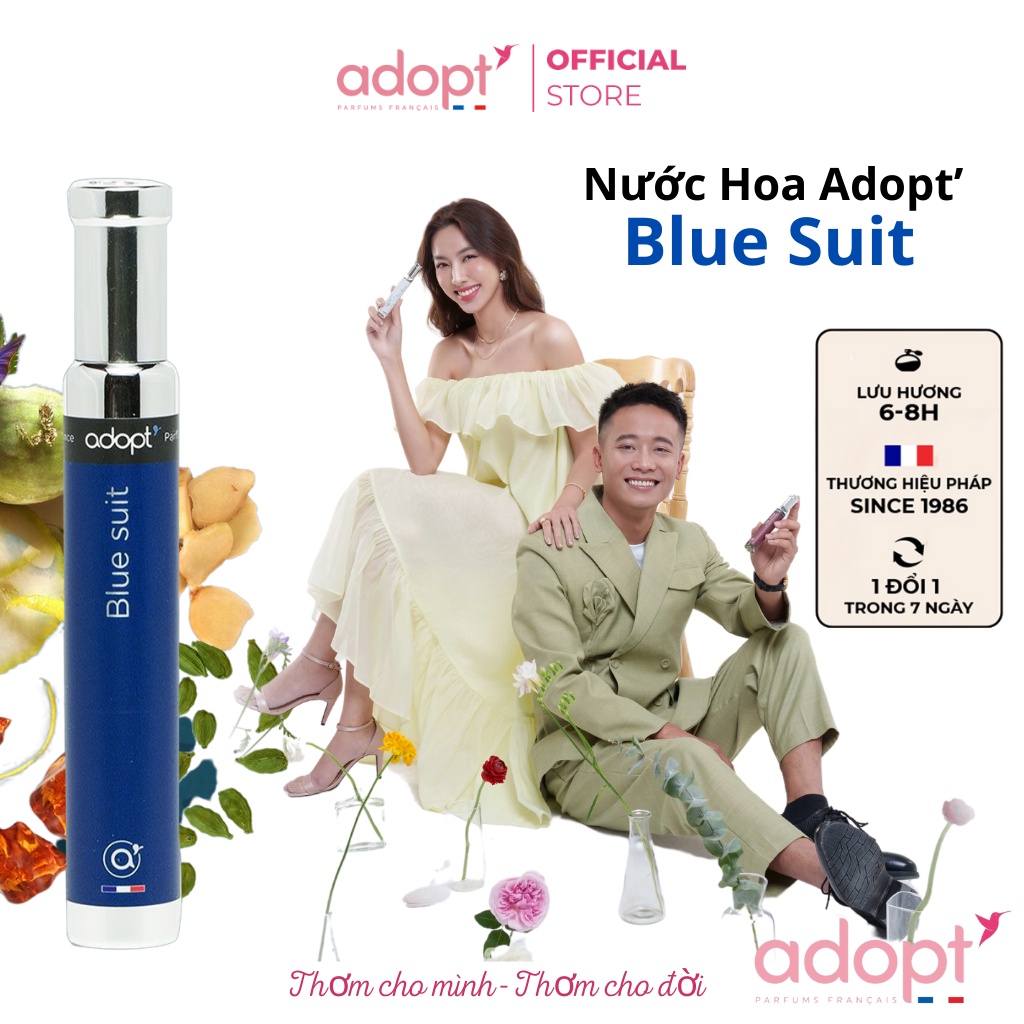 Nước hoa nam,nước hoa quang linh chính hãng Adopt Blue Suit hương thơm sang trọng mạnh mẽ dung tích 30ml